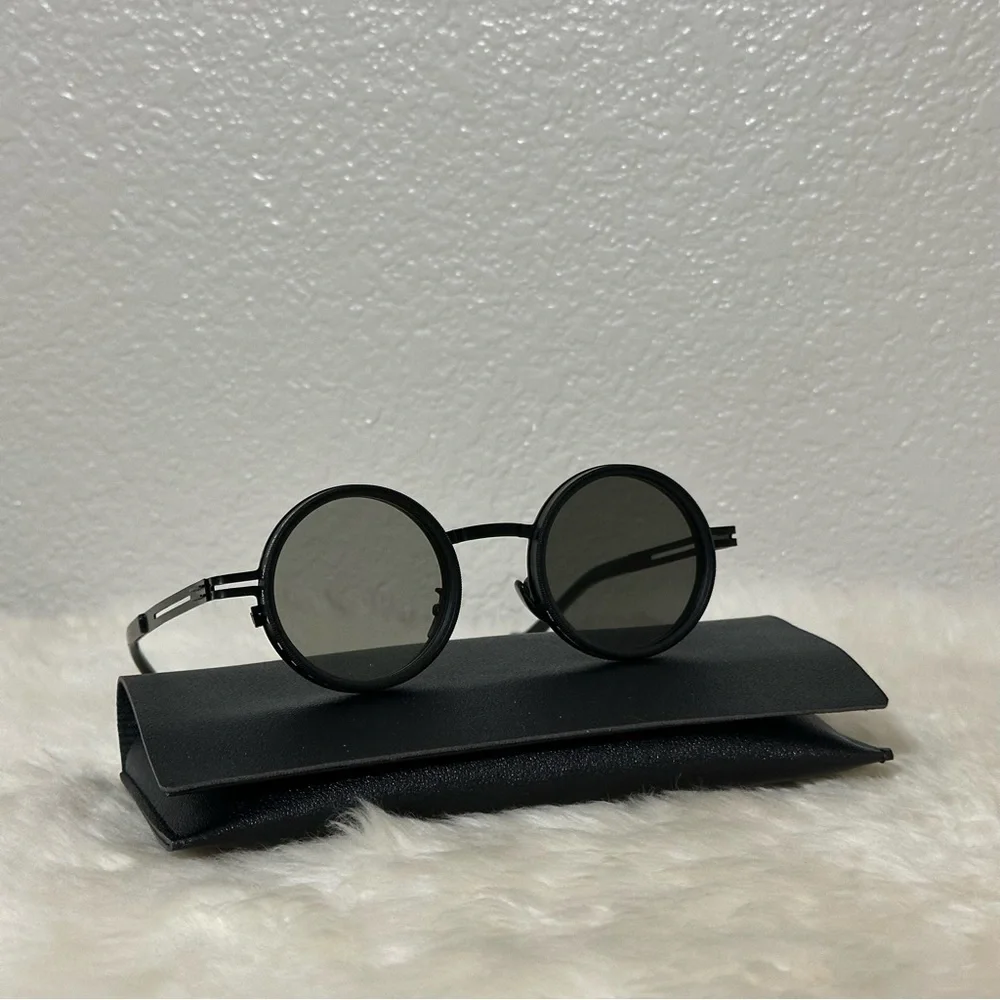Adjustable Tint Polarized Round Sunglasses, Color All Black